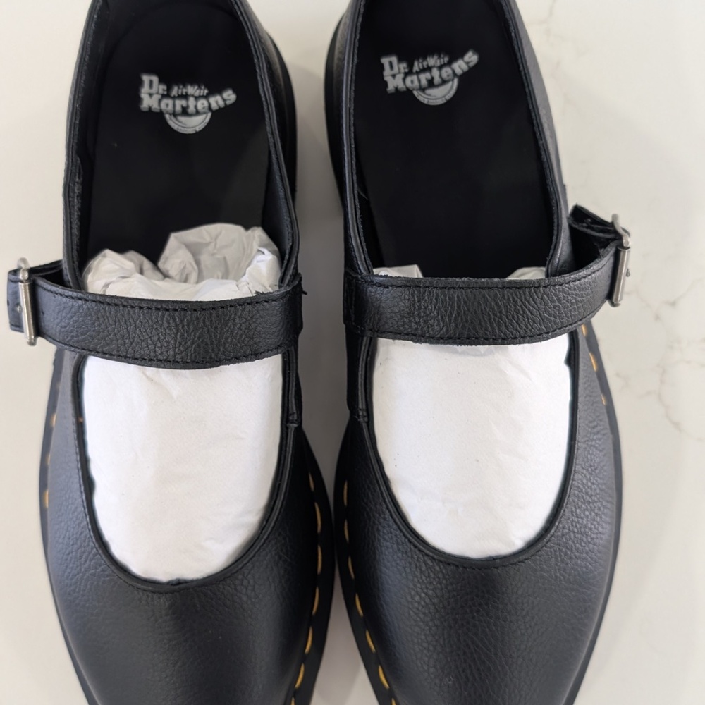 Dr. Martens Elphie Virginia Leather Mary Jane Shoes Women’s US 10 EU 42 Black - Picture 3 of 14